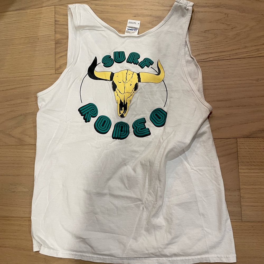 Surf Rodeo Graphic White Tank Top